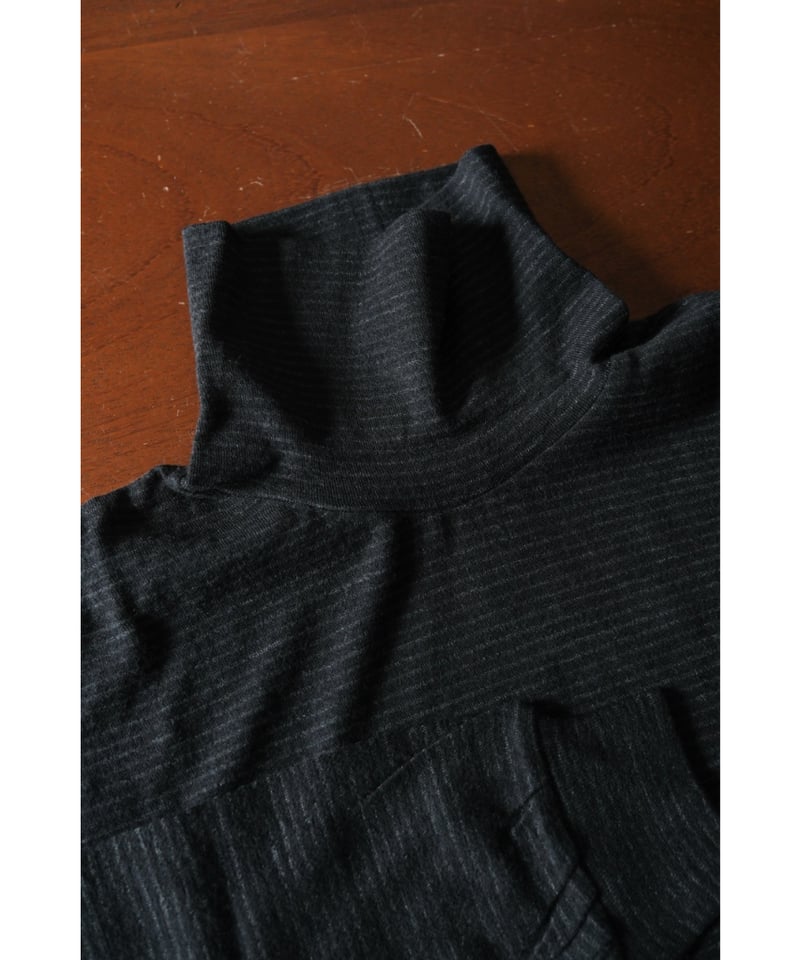 ULTERIOR SUPER FINE WOOL COTTON TURTLE-NECK TOP