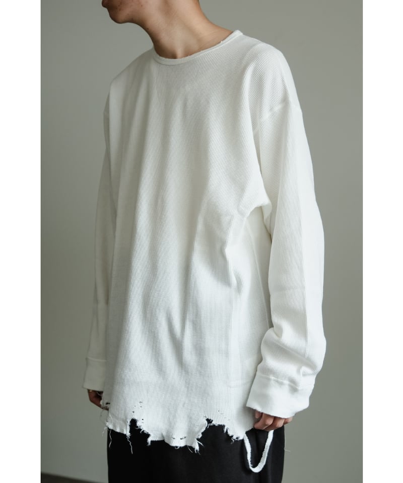 ANCELLM DAMAGE WAFFLE CREW LS T-SHIRT | MusterW