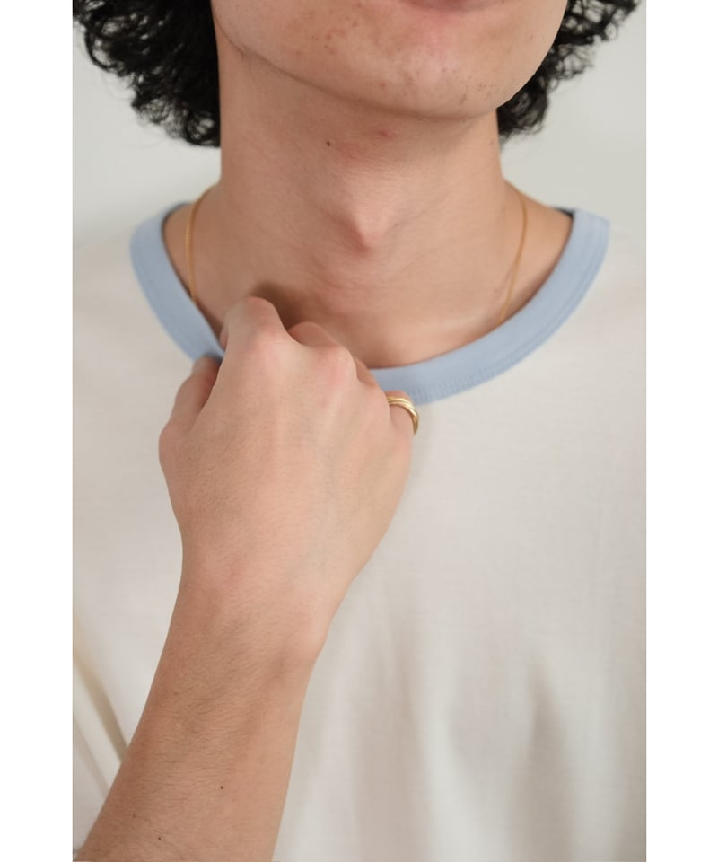 【新品未使用】BISOWN TRIM TEE WHITE × GREY サイズ２ 新品未使用】BISOWN TRIM TEE WHITE × GREY サイズ2