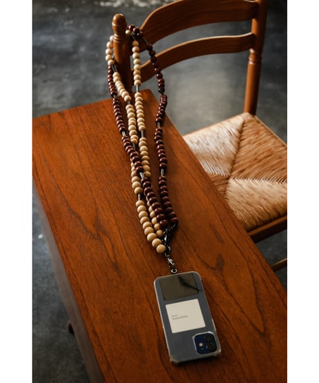 m's braque "Exclusive" VINTAGE WOOD NECK STRAP / NECKLACE