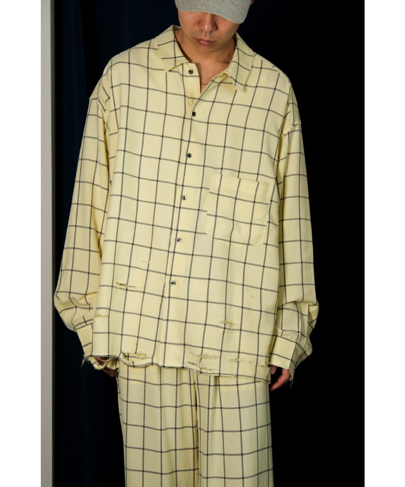 ANCELLM RAYON CHECK CRASH LS SHIRT | MusterWerk