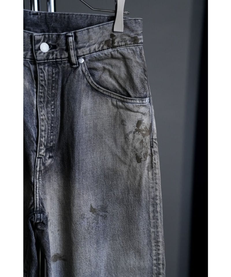 ANCELLM AGING BLACK DENIM STRAIGHT 5P PANTS | M ANCELLM AGING BLACK DENIM STRAIGHT 5P PANTS | M
