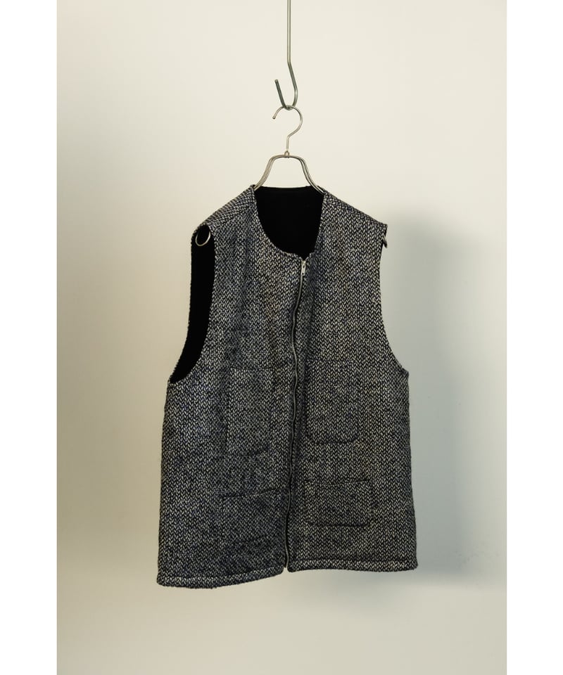 BISOWN MIX TWEED×VELVETEEN ZIPUP VEST | MusterW