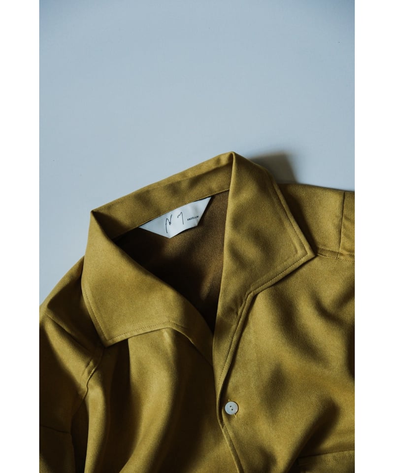 ANCELLM VEGAN SUEDE OPEN COLLAR SHIRT | MusterW