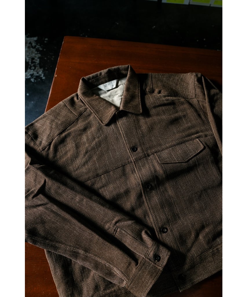 ジャケット・アウター ANCELLM MELANGE WOOL WORK SHIRT BLOUSON MELANGE WOOL WORK SHIRT BLOUSON(BROWN) – ANCELLM
