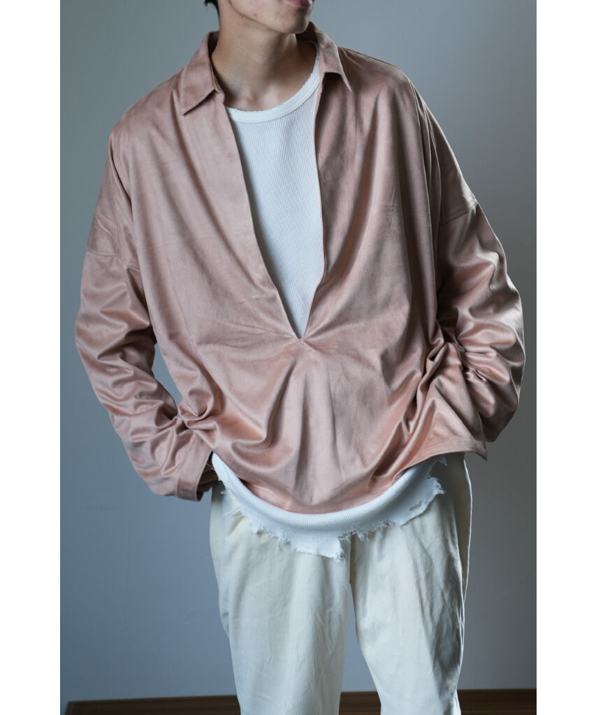 トップス ANCELLM VEGAN LEATHER SKIPPER SHIRT ANCELLM / Vegan Leather Skipper Long LS Zip Shirt – Tree and