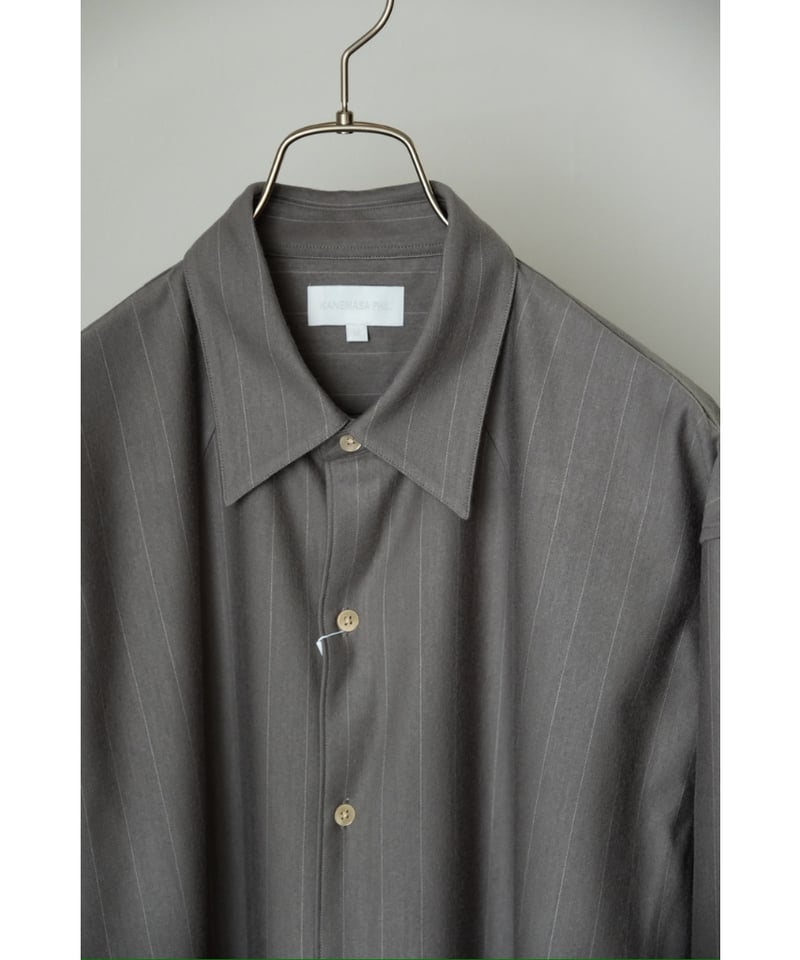 KANEMASA PHIL. 36G Ideal Wool Stripe Shirt | Mu KANEMASA PHIL. 36G Ideal Wool Stripe Shirt | Mu