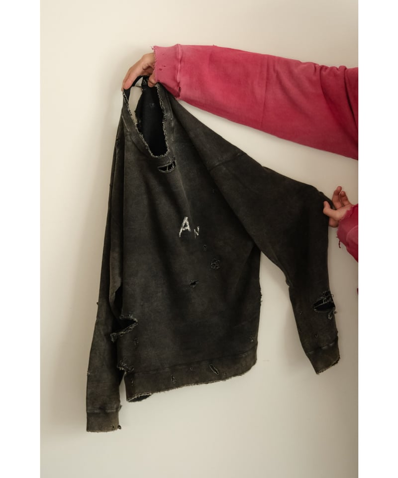 ANCELLM CRASH UNEVEN OVER SWEAT SHIRT | MusterW