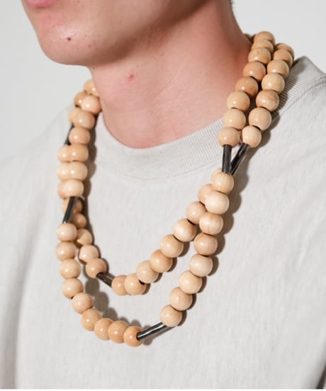 m's braque "Exclusive" VINTAGE WOOD NECK STRAP / NECKLACE