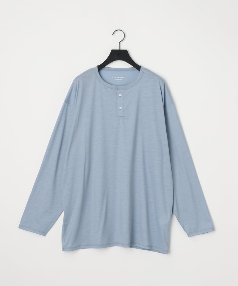 KANEMASA PHIL. 36G Wool Henley Silky LS Tee | M