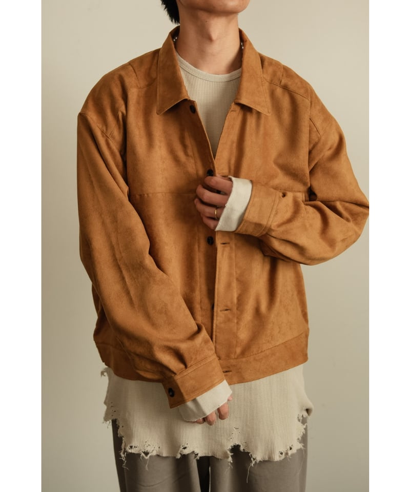 ジャケット・アウター ANCELLM VEAGAN SUEDE WORK SHIRT BLOUSON VEGAN SUEDE WORK SHIRT BLOUSON(BLACK) – ANCELLM