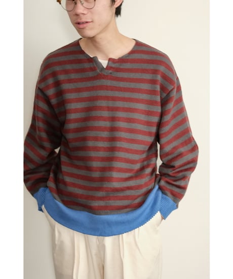 obafer cotton skipper border pullover