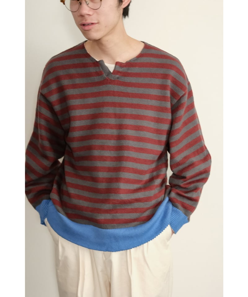 obafer cotton skipper border pullover | MusterW