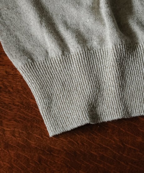 Olde H & Daughter LINEN / SILK PLAIN STITCH V NECK N/S