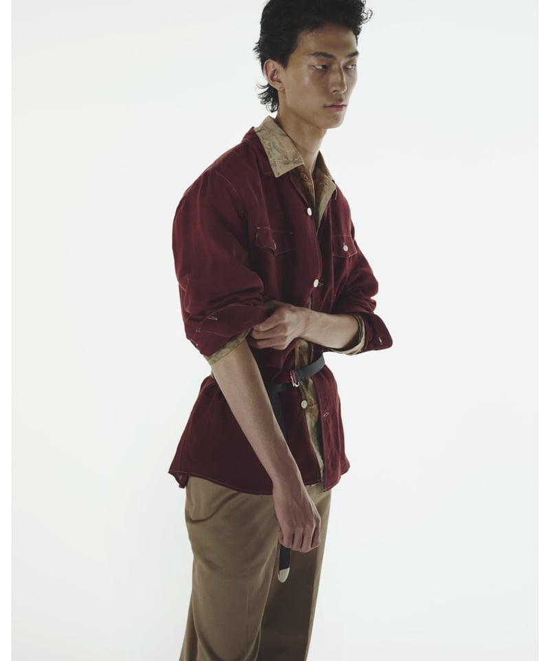 トップス encoming open collar shirt RED ENCOMING OPEN COLLAR SHIRT | MusterWerk Sud.