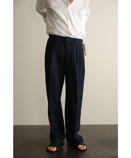 USED Linen Silk Tuck Trousers