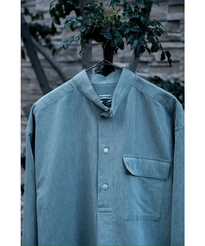 POSTELEGANT Washi Paper Cotton Pull-Over Shirt 