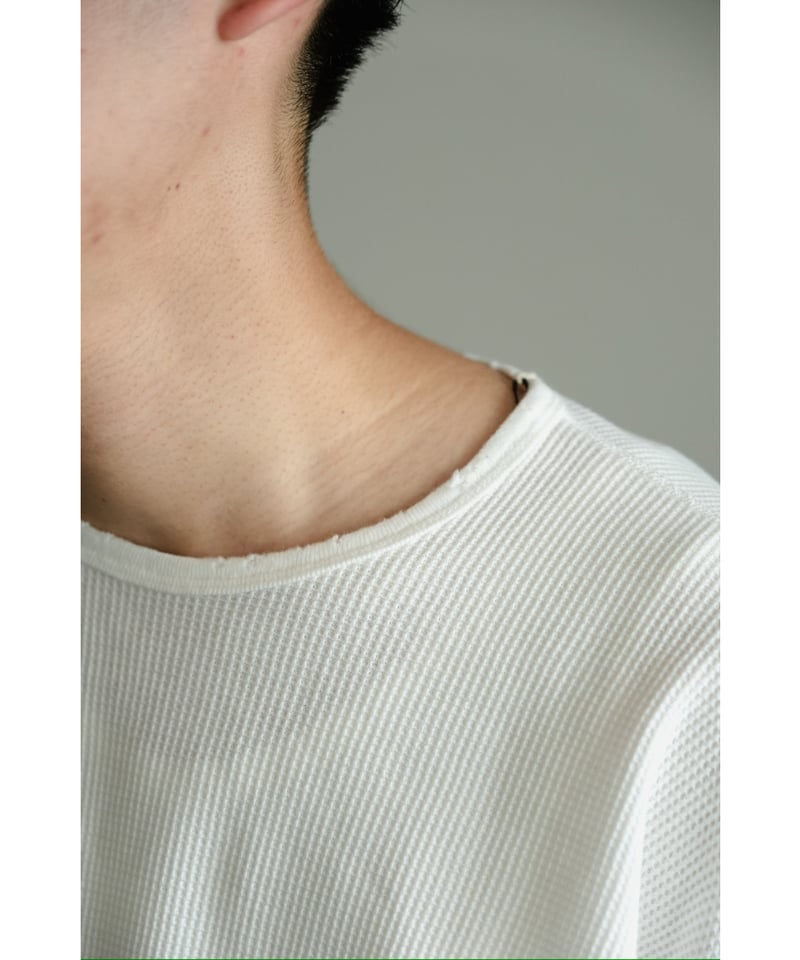 ANCELLM DAMAGE WAFFLE CREW LS T-SHIRT | MusterW