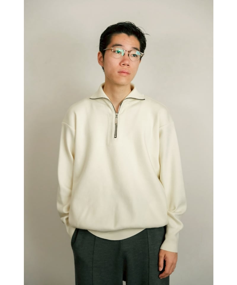 Olde H & Daughter WOOL KNIT TRACK HALF ZIP | Mu