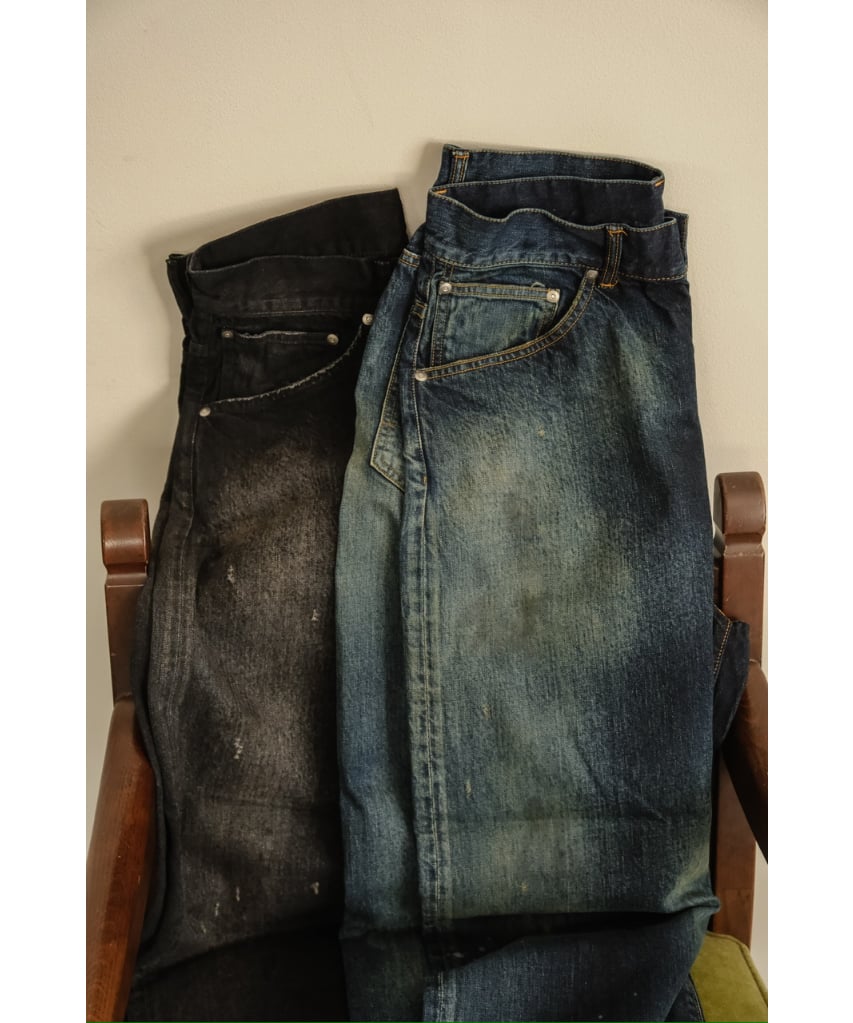 ANCELLM AGING TAPERED 5P DENIM PANTS | MusterWe ANCELLM AGING TAPERED 5P DENIM PANTS | MusterWe