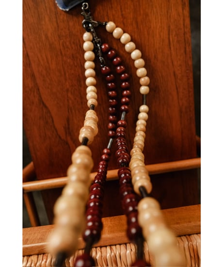 m's braque "Exclusive" VINTAGE WOOD NECK STRAP / NECKLACE