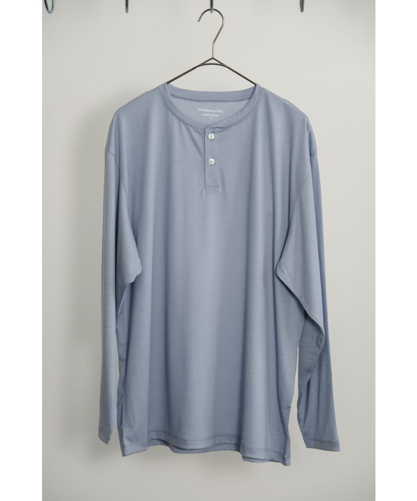 KANEMASA PHIL. 36G Wool Henley Silky LS Tee | M