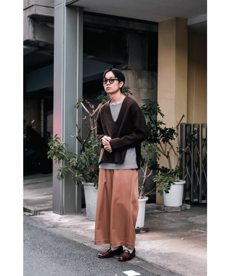 未使用級】m's braque 2TUCKED WIDE PANTS 40 未使用級】m's braque