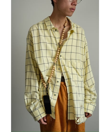 m's braque "Exclusive" VINTAGE WOOD NECK STRAP / NECKLACE
