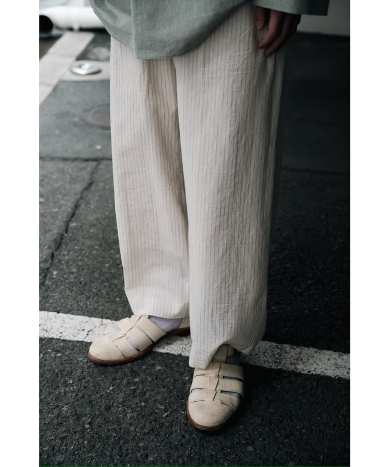 POSTELEGANT Cotton Linen Stripe Wide Trouser | POSTELEGANT Cotton Linen Stripe Wide Trouser |