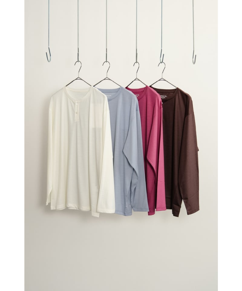 KANEMASA PHIL. 36G Wool Henley Silky LS Tee | M