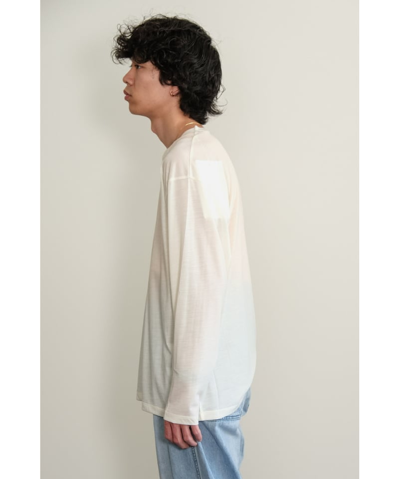 KANEMASA PHIL. 36G Wool Henley Silky LS Tee | M