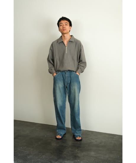 ULTERIOR FADED SILKY TERRY RW HALF ZIP P/O