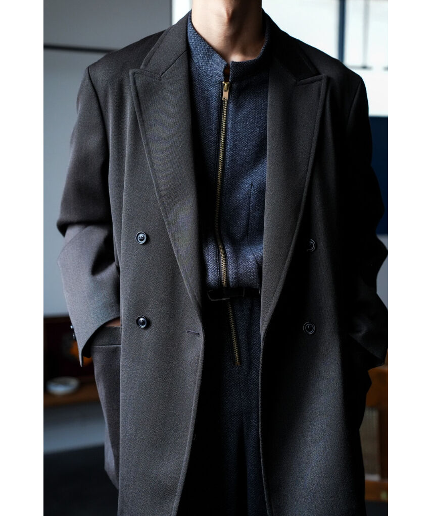 ULTERIOR MELANGE WOOL GABARDINE DOUBLE JACKET |