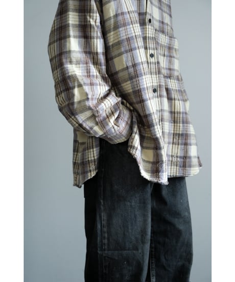 ANCELLM NEL CHECK HOODIE SHIRT