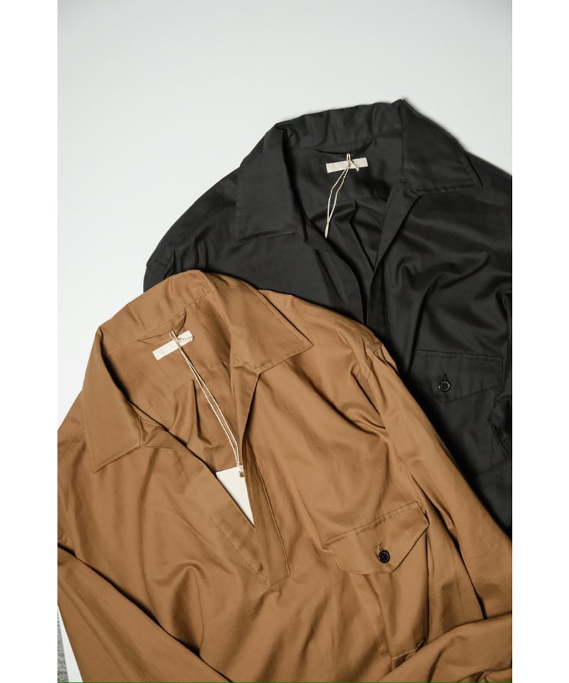 ULTERIOR POWDERY SOFT TWILL SKIPPER SHIRT | Mus