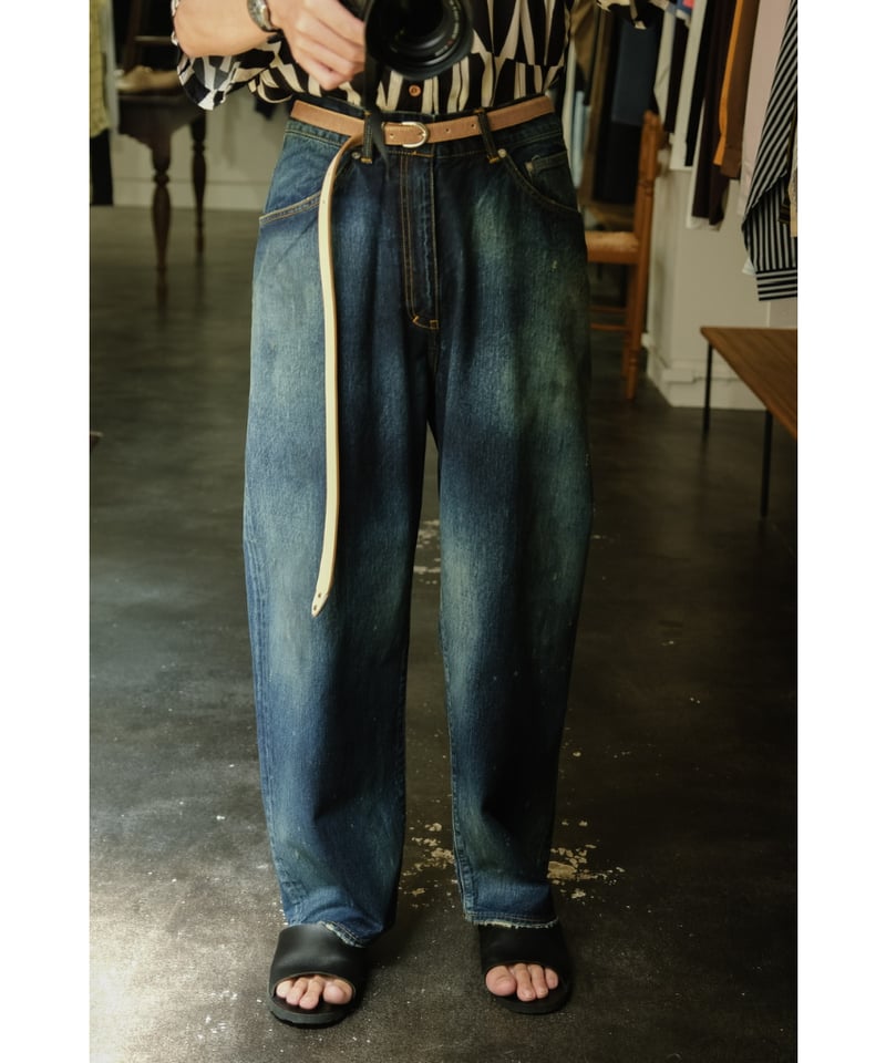 ANCELLM AGING TAPERED 5P DENIM PANTS | MusterWe ANCELLM AGING TAPERED 5P DENIM PANTS | MusterWe