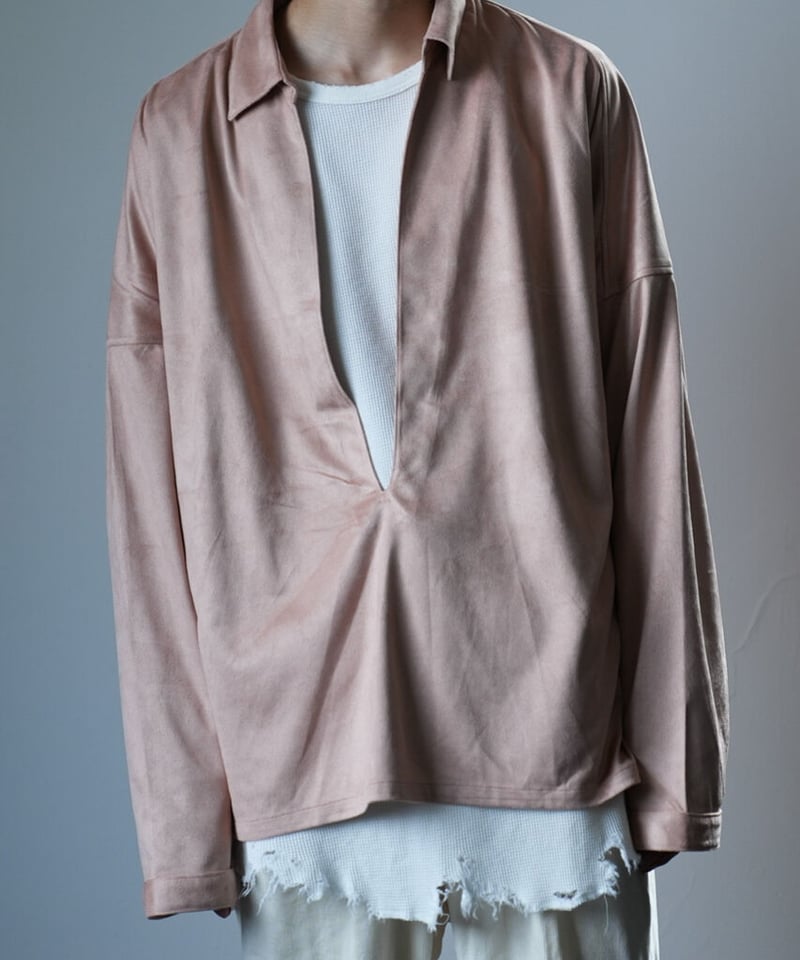 トップス ANCELLM VEGAN LEATHER SKIPPER SHIRT ANCELLM / Vegan Leather Skipper Long LS Zip Shirt – Tree and