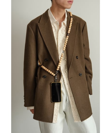 m's braque "Exclusive" VINTAGE WOOD NECK STRAP / NECKLACE