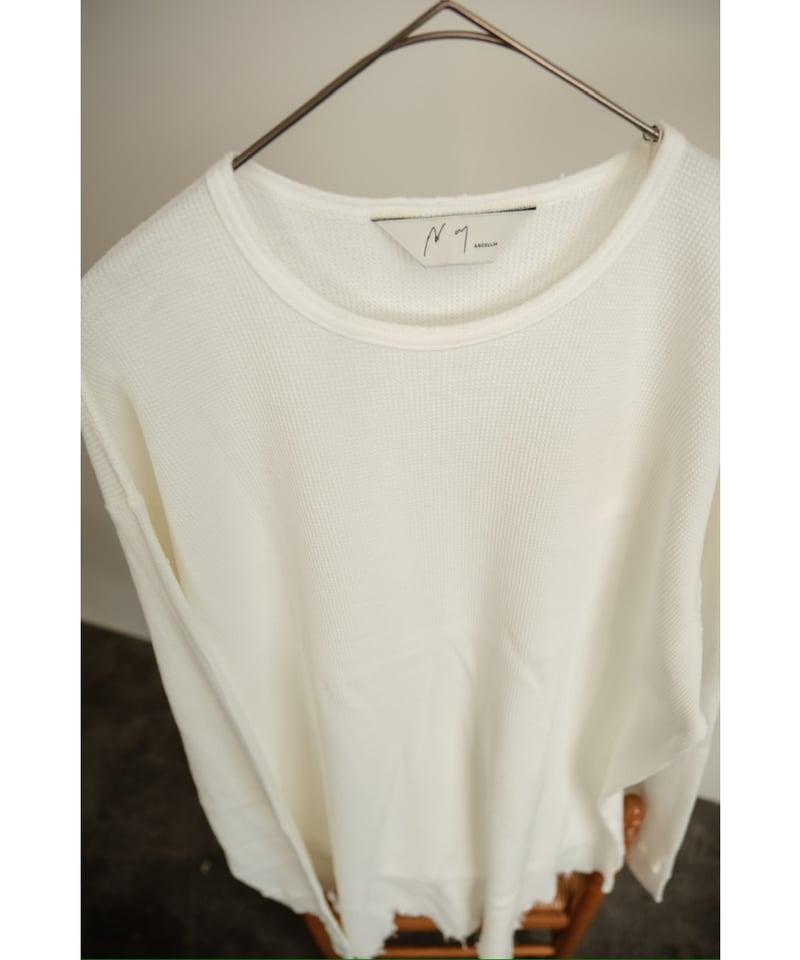 ANCELLM DAMAGE WAFFLE CREW LS T-SHIRT | MusterW ANCELLM DAMAGE WAFFLE CREW LS T-SHIRT | MusterW