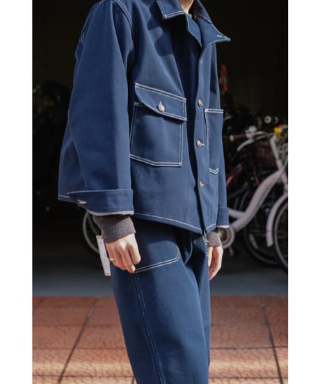 FAUVES "Exclusive" CARPENTER SHORT JACKET - DENIM-