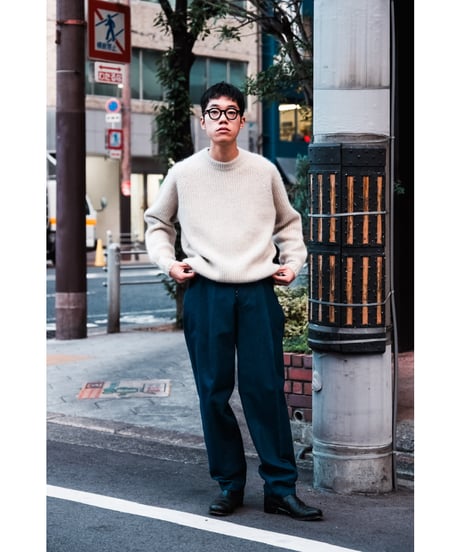 The CLASIK KUURA DENIM BACK BELT TROUSER