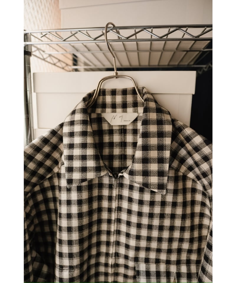 ANCELLM C/R CHECK SHORT ZIPUP SHIRT | MusterWer ANCELLM C/R CHECK SHORT ZIPUP SHIRT | MusterWer