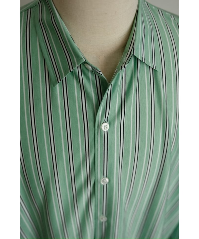 KANEMASA PHIL 46GAtmosphere Shirt カーキS KANEMASA PHIL / 46G Atmosphere Stripe S/S Shirt KHAKI