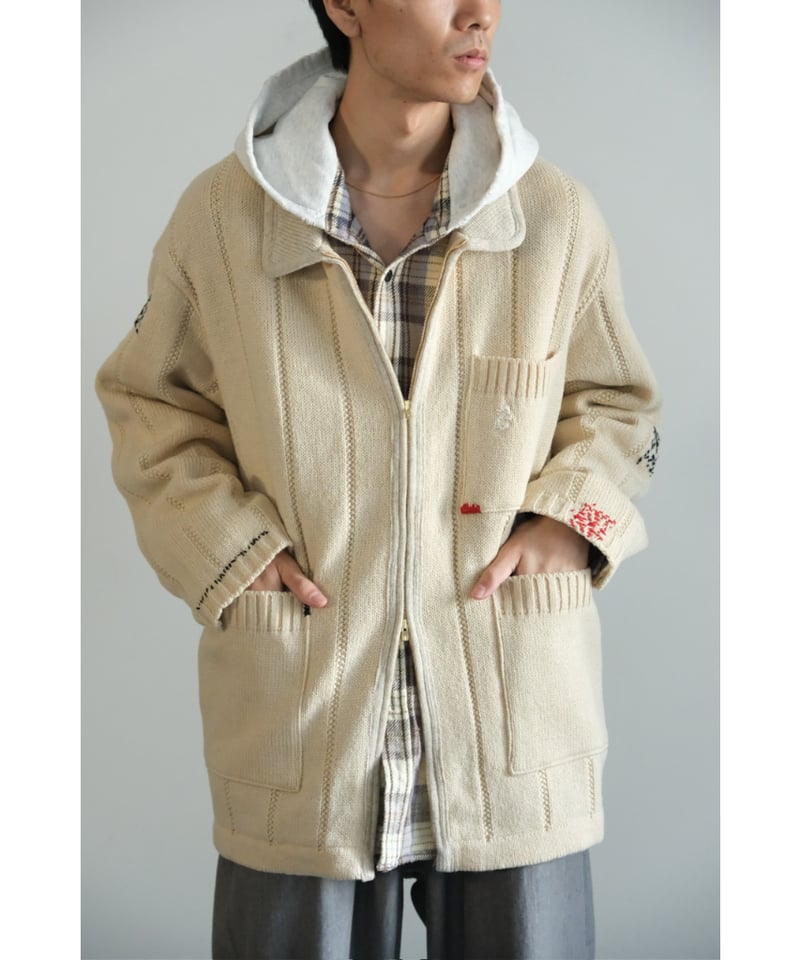 obafer ニット　ジャケット obafer WOOL ZIP REPAIR JACKET | MusterWerk Sud.