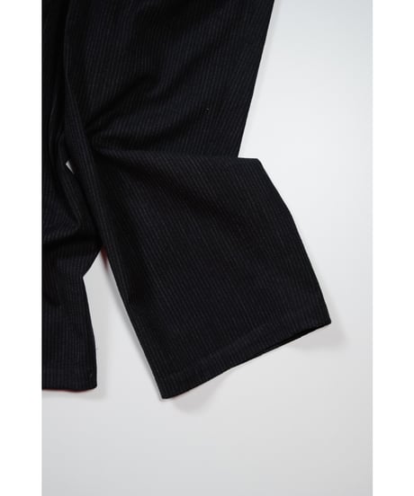 ULTERIOR SILK WOOL STRIPED OX DRAWSTRING PANTS