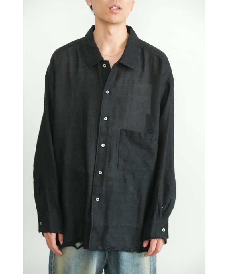 トップス ANCELLM 25AW WOOL KERSEY SHIRT WOOL KERSEY SHIRT(BROWN) – ANCELLM