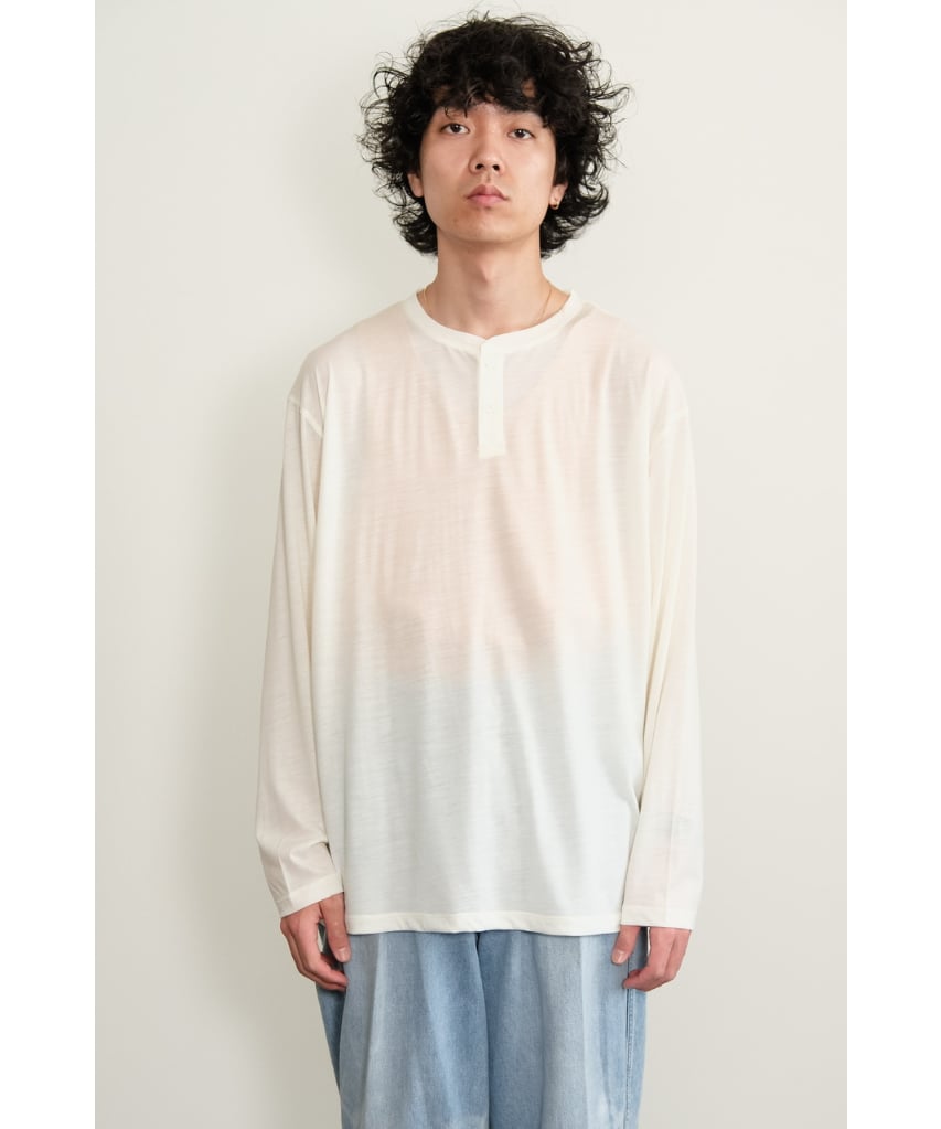 KANEMASA PHIL. 36G Wool Henley Silky LS Tee | M