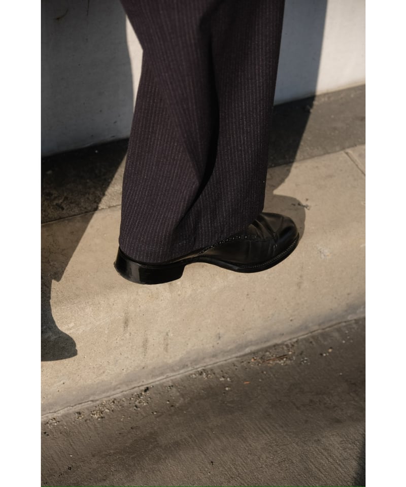 ULTERIOR SILK WOOL STRIPED OX DRAWSTRING PANTS