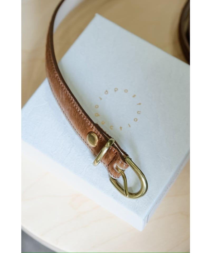 Post production レザーベルト　ウェスタン調 Post Production / Western-Belt -BROWN×GOLD- | Y