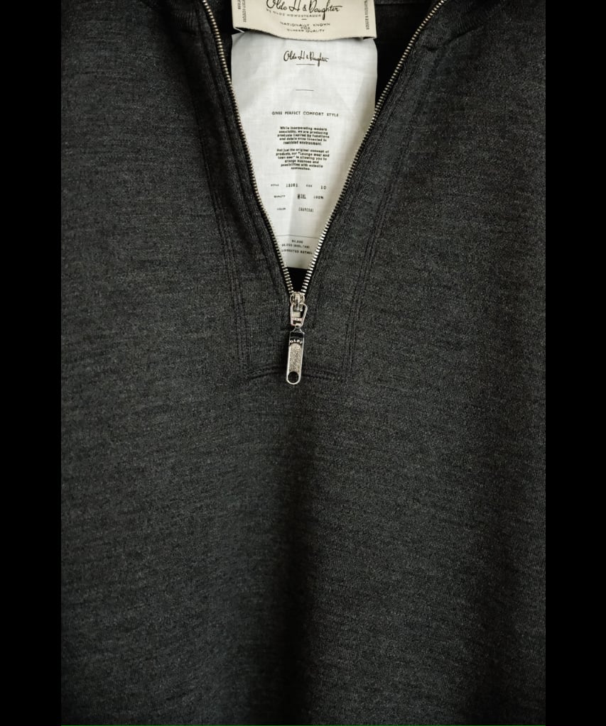 Olde H & Daughter WOOL KNIT TRACK HALF ZIP | Mu
